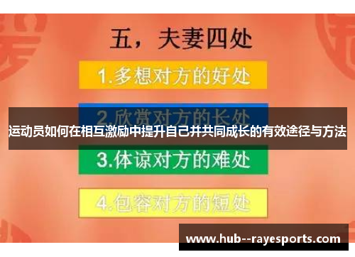运动员如何在相互激励中提升自己并共同成长的有效途径与方法